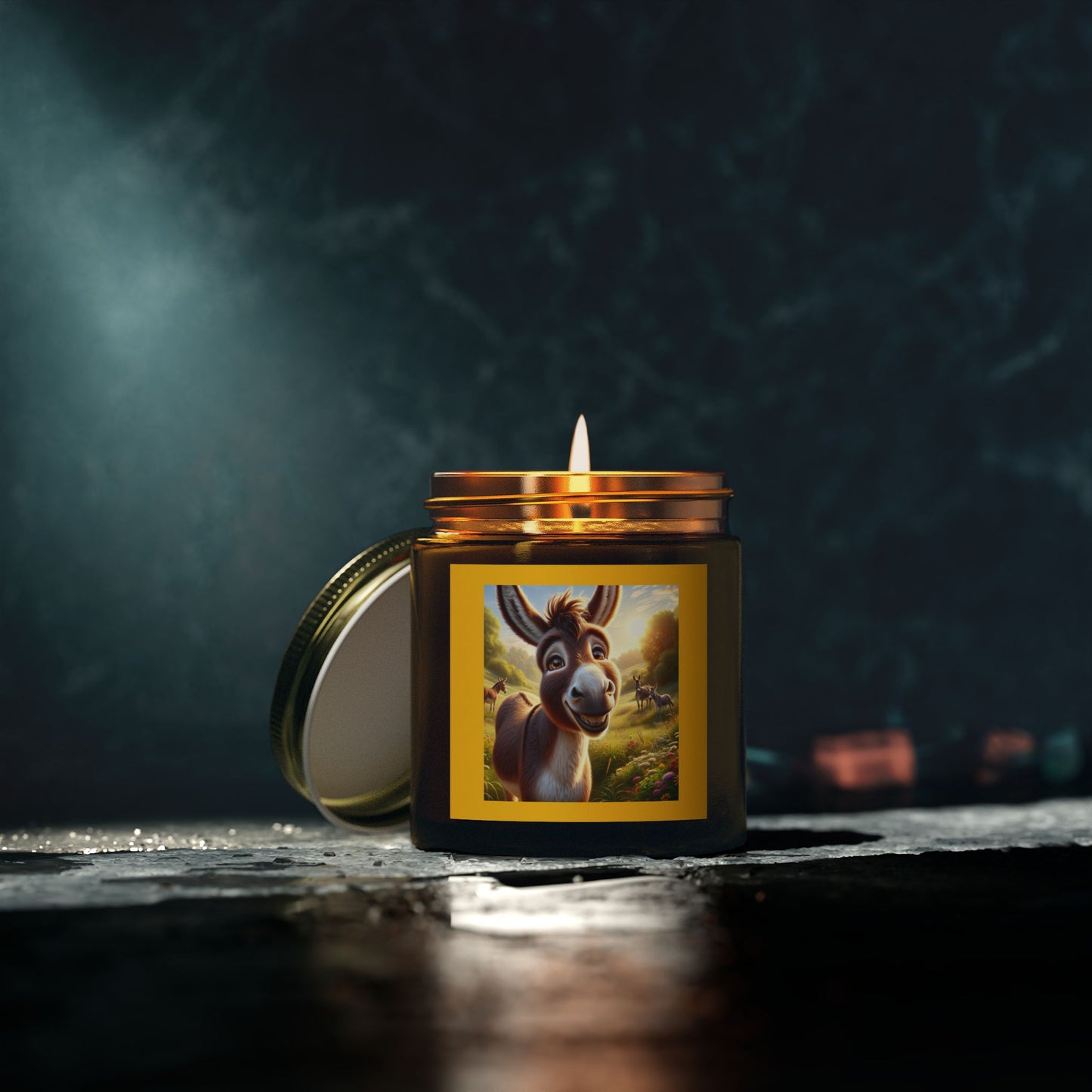 Whimsical Donkey Scented Candle - Coconut Apricot Wax (4oz & 9oz)