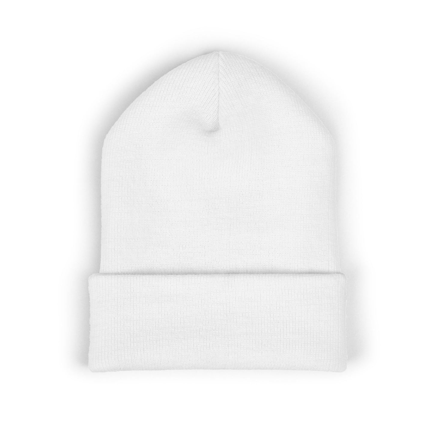 Embroidered Cross Classic Cuffed Beanie - Stylish Winter Accessory