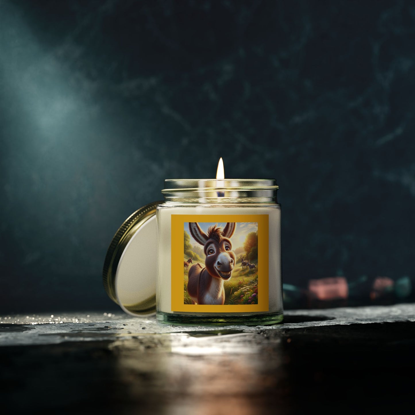 Whimsical Donkey Scented Candle - Coconut Apricot Wax (4oz & 9oz)