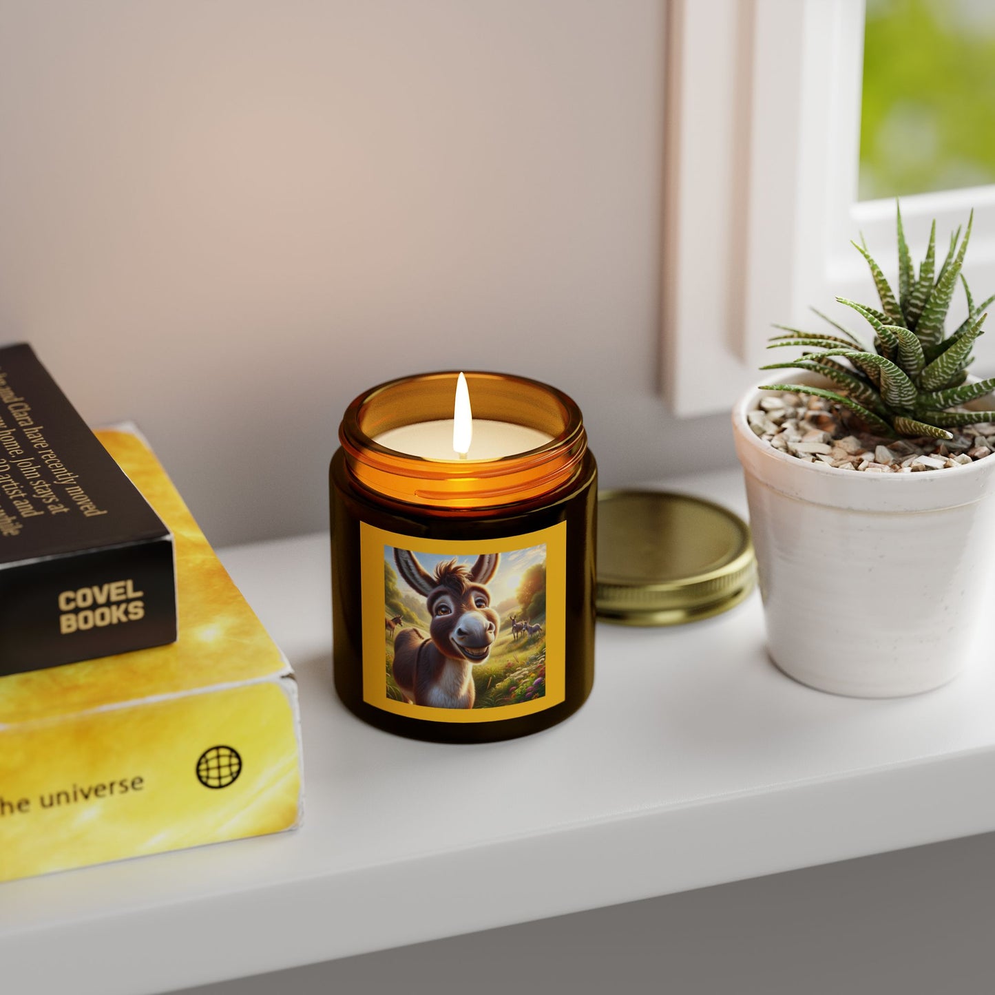 Whimsical Donkey Scented Candle - Coconut Apricot Wax (4oz & 9oz)