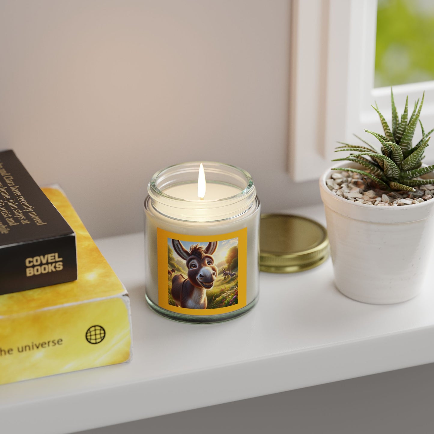 Whimsical Donkey Scented Candle - Coconut Apricot Wax (4oz & 9oz)