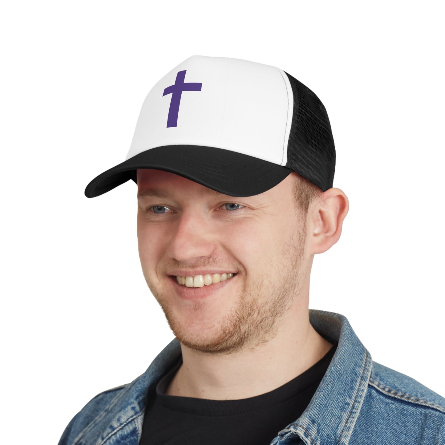 Christian Faith Mesh Cap with Purple Cross