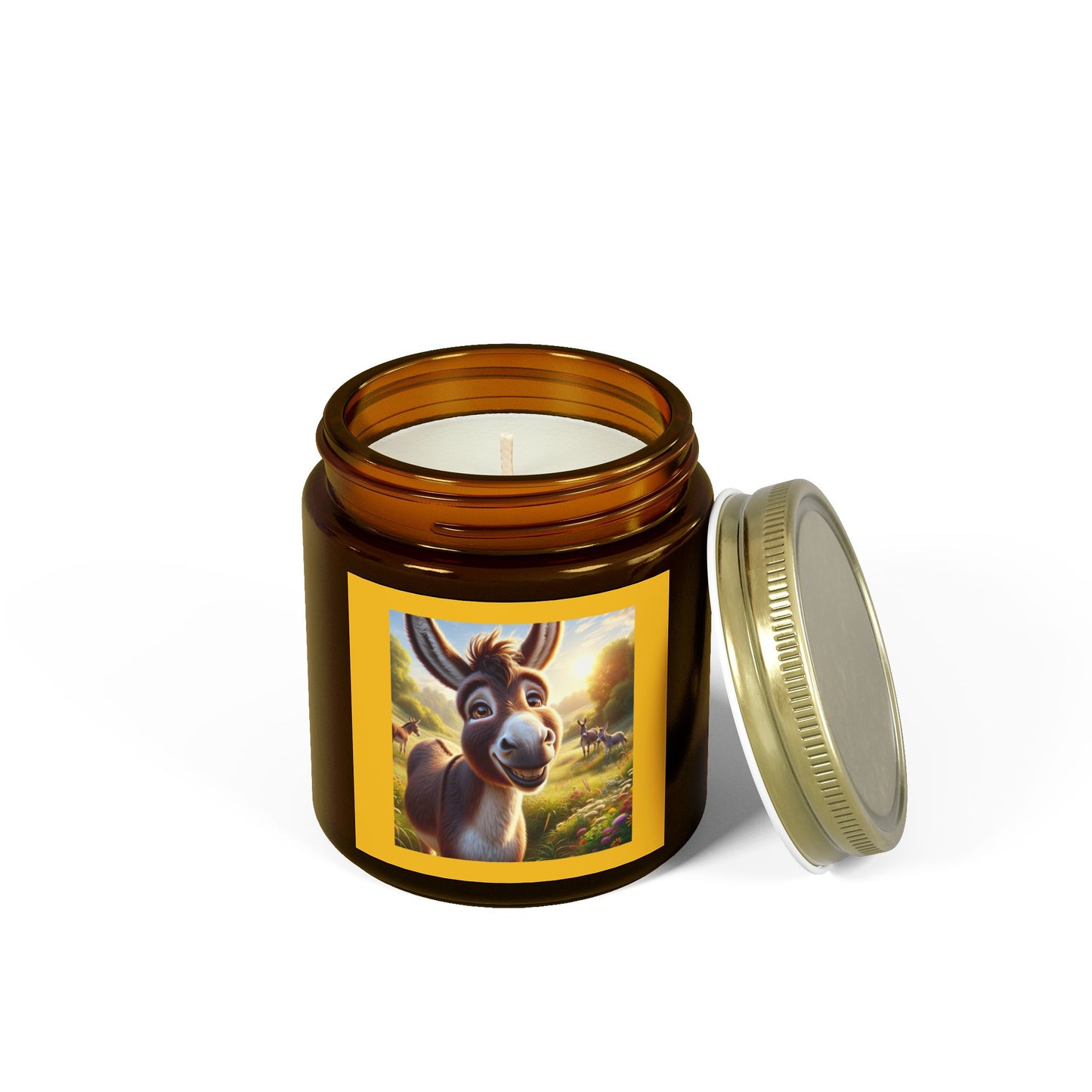 Whimsical Donkey Scented Candle - Coconut Apricot Wax (4oz & 9oz)