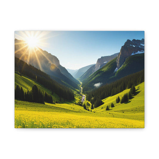 Scenic Mountains Wall Art Canvas - Stretched Landscape Print