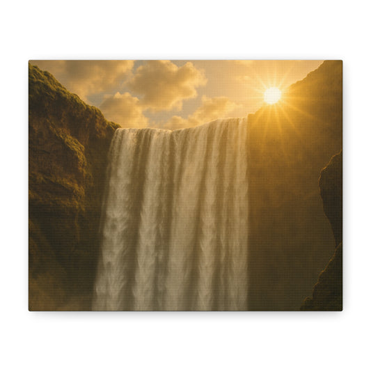 Serene Waterfall Canvas Art - 1.25" Stretched Matte Print